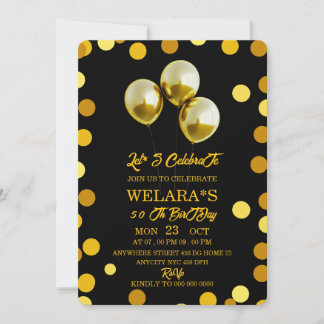 50th Birthday Invitation, 50th Invite, pink  Einladung