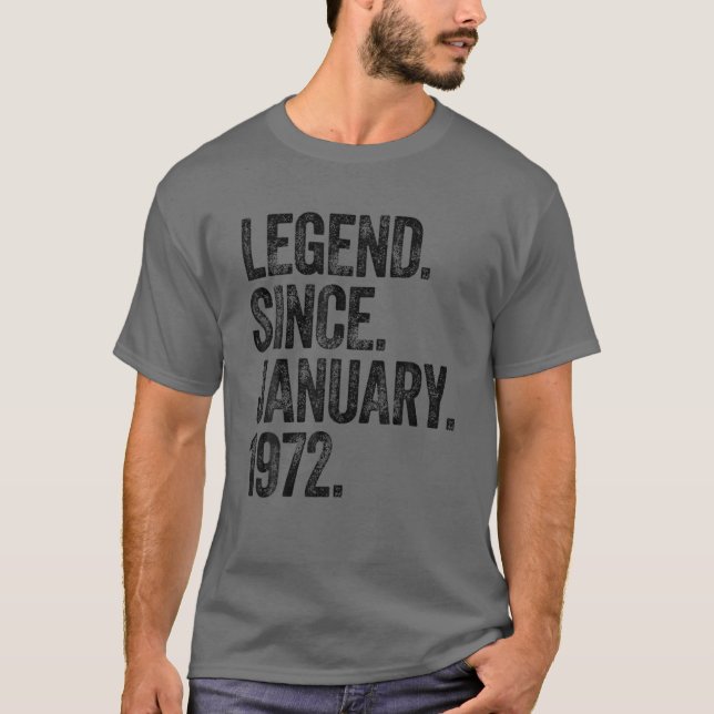 50Th Birthday January Born 50 Years Legend Since 1 T-Shirt (Vorderseite)