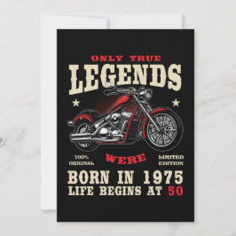 50th Birthday Man Biker Motorcycle Chopper 1975 Einladung