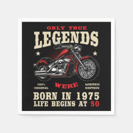 50th Birthday Man Biker Motorcycle Chopper 1975 Serviette