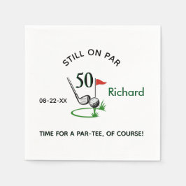 50th Birthday Party Custom Golf Theme Serviette
