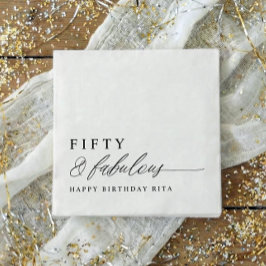 50th Birthday Party Fifty & Fabulous Modern Serviette