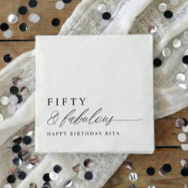 50th Birthday Party Fifty & Fabulous Modern Serviette