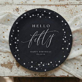 50th Birthday Party Hello Fifty Modern Fun Pappteller