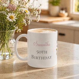 50th Birthday Party Wildflower  Kaffeetasse