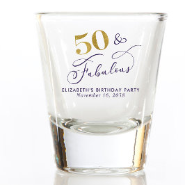 50th Birthday Purple Gold Party Favor Schnapsglas