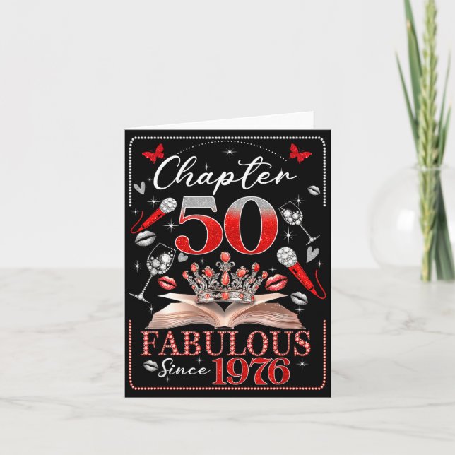50th Birthday Queen Chapter 50 Fabulous Since 1976 Karte (Vorderseite)