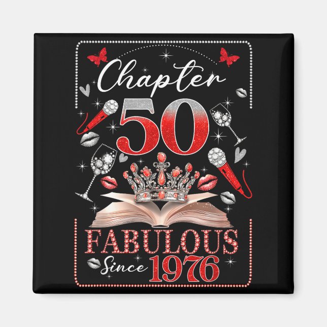 50th Birthday Queen Chapter 50 Fabulous Since 1976 Magnet (Vorne)