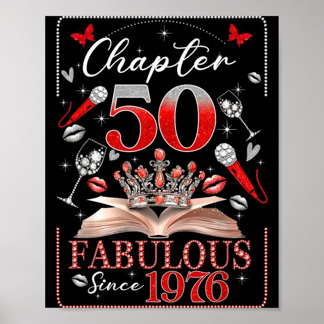 50th Birthday Queen Chapter 50 Fabulous Since 1976 Poster (Vorne)