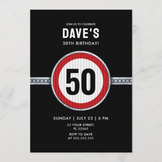 50th Birthday Speed Limit  Einladung
