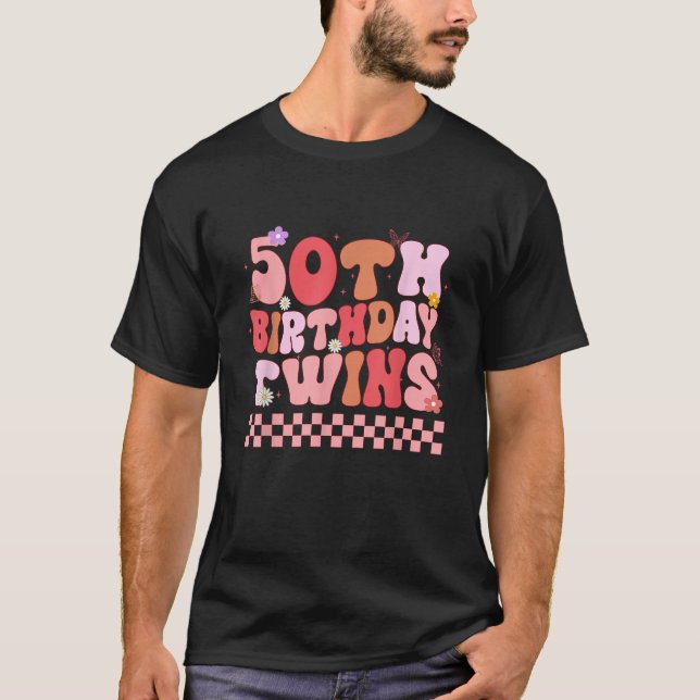 50th Birthday Twins 50 years old Matching Sibling  T-Shirt (Vorderseite)