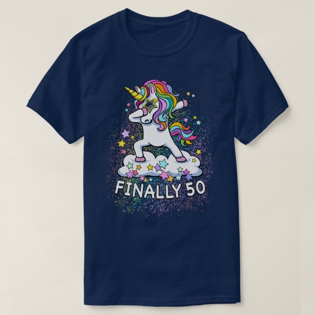 50th birthday unicorn cool dabbing  T-Shirt (Design vorne)