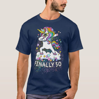 50th birthday unicorn cool dabbing  T-Shirt