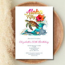50th Fifty Birthday Tropical Ocean Beach Theme