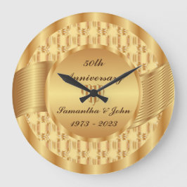 50th Gold Wedding Jubiläum Große Wanduhr