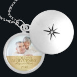 50th Golden Wedding Annivsersary Photo Medaillon<br><div class="desc">Upload a photo of the anniversary couple or a photo of their wedding day and personalize with the couple's names and anniversary. A lovely gift for the Golden wife from her husband or her kids.</div>
