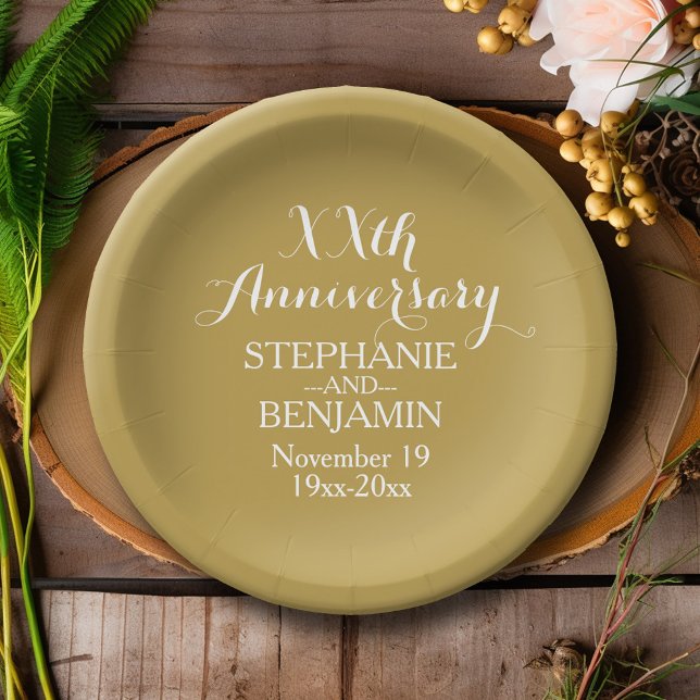 50th or Other Wedding Anniversary Personalized Pappteller (Personalized Wedding Anniversary Party Plates)