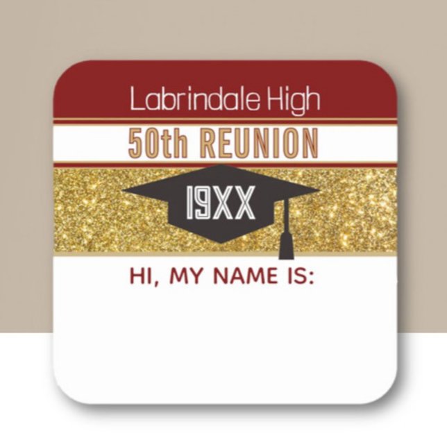 50th Reunion! Customized Name tag Sticker (Von Creator hochgeladen)