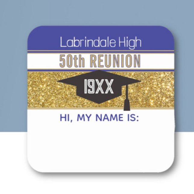 50th Reunion! Customized Name tag Sticker (Von Creator hochgeladen)