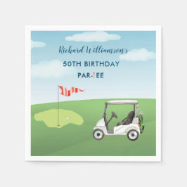 50th Surprise Birthday Party Men's Golf Theme Serviette