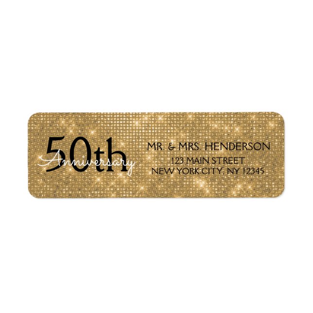 50th Wedding Anniversary Black and Gold Sparkle (Vorne)