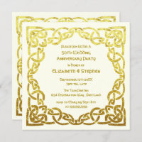 50th Wedding Anniversary Faux Gold Celtic Knot