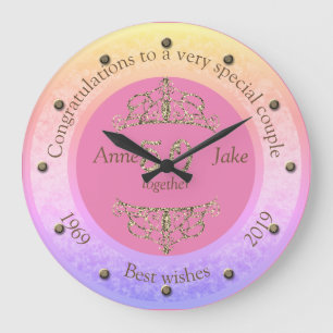 50th Wedding Anniversary Gifts for Couples Congrat Große Wanduhr