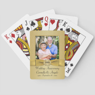 50th Wedding Anniversary Gold Damask Playing Cards Spielkarten