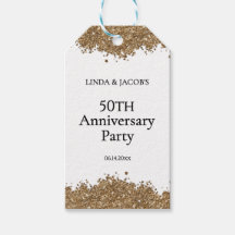 50th Wedding Anniversary Gold Faux Glitter 