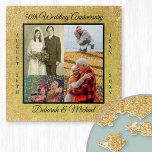 50th Wedding Anniversary Gold Personalized Foto Puzzle<br><div class="desc">Ein einziges Foto von Create Your Own Puzzle for a 50th Wedding Anniversary Gift. This elegant, modern design is gold and black with a glitter and textured effect. The foto template is set up ready for you to add 4 of your favorite fotos from the last 50 years. Your fotos...</div>