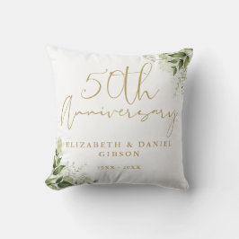 50th Wedding Anniversary Greenery Floral Kissen