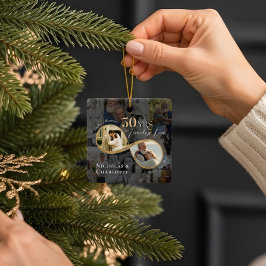 50th Wedding Anniversary Infinity Photo Collage Keramikornament