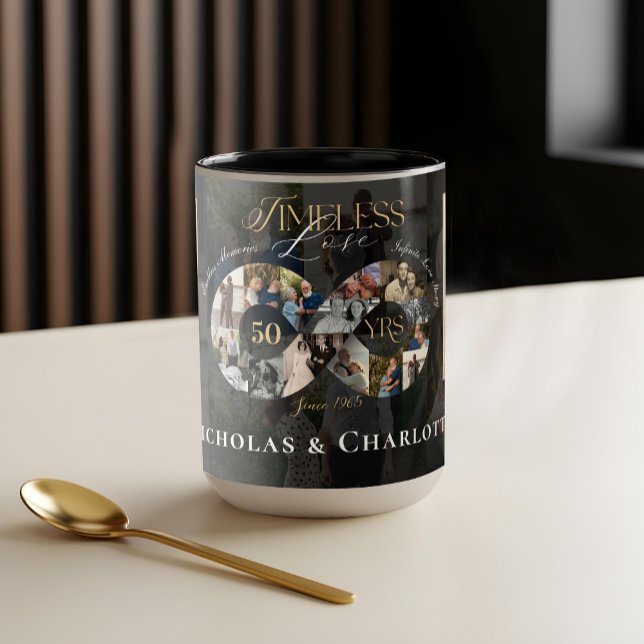 50th Wedding Anniversary Infinity Photo Collage Tasse (50th Wedding Anniversary Infinity Photo Collage Mug)