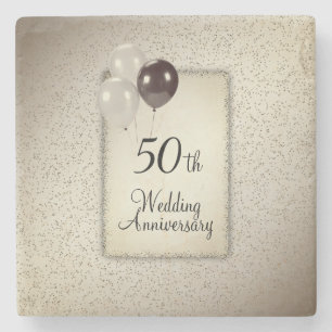 50th Wedding Anniversary Pedestal Sign Steinuntersetzer