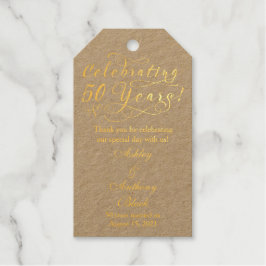 50th Wedding Anniversary Real Gold Foil Geschenkanhänger