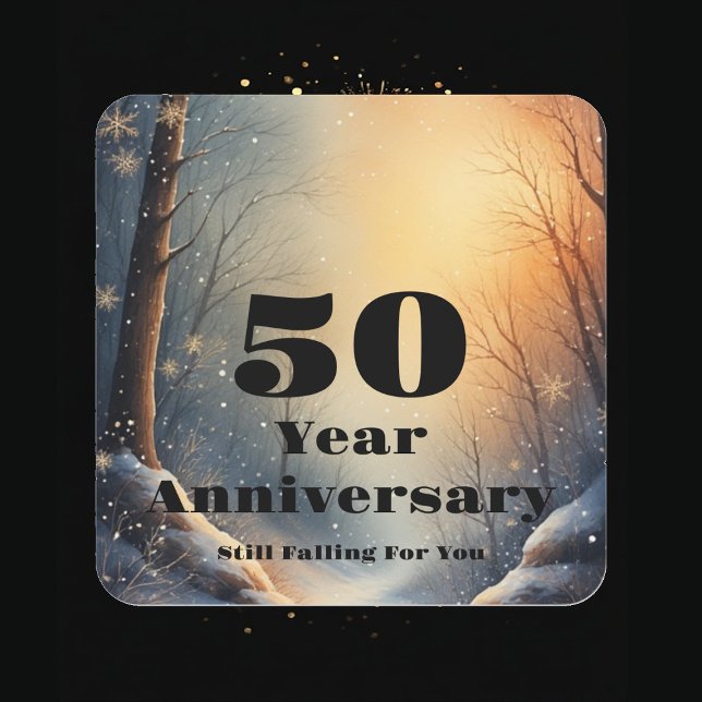 50th Year Anniversary Still Falling For You Bond  Quadratischer Aufkleber (50th Year Anniversary Still Falling For You Bond Square Sticker)