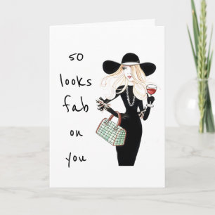 **50th & YOU ARE FABULOUS** ALWAYS! BIRTHDAY CARD Karte