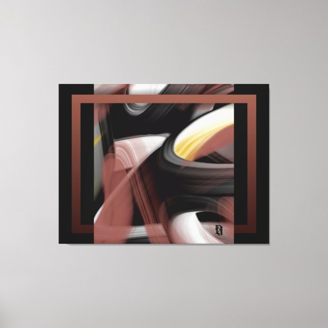 50x38" Trend Abstract Art Black White Powdery Leinwanddruck (Vorderseite)