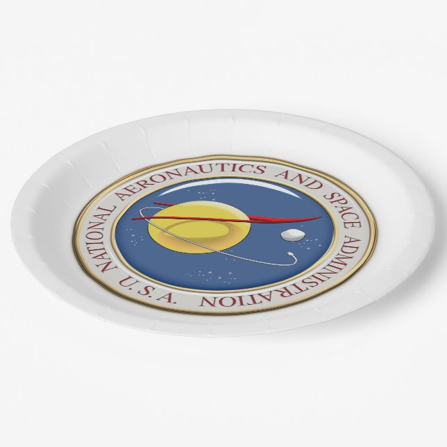 [510] NASA-Emblem [3D] Pappteller (Schrägansicht)