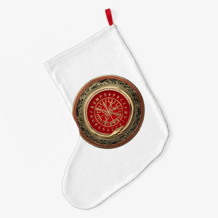 [510] Vegvisir - Viking Gold Magic Runic Compass Großer Weihnachtsstrumpf