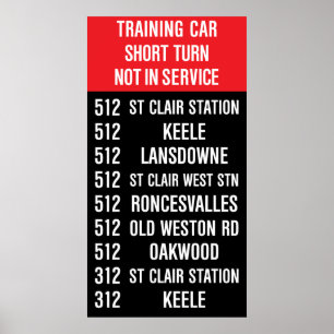 512 ST CLAIR Replica TTC Rollsign Poster