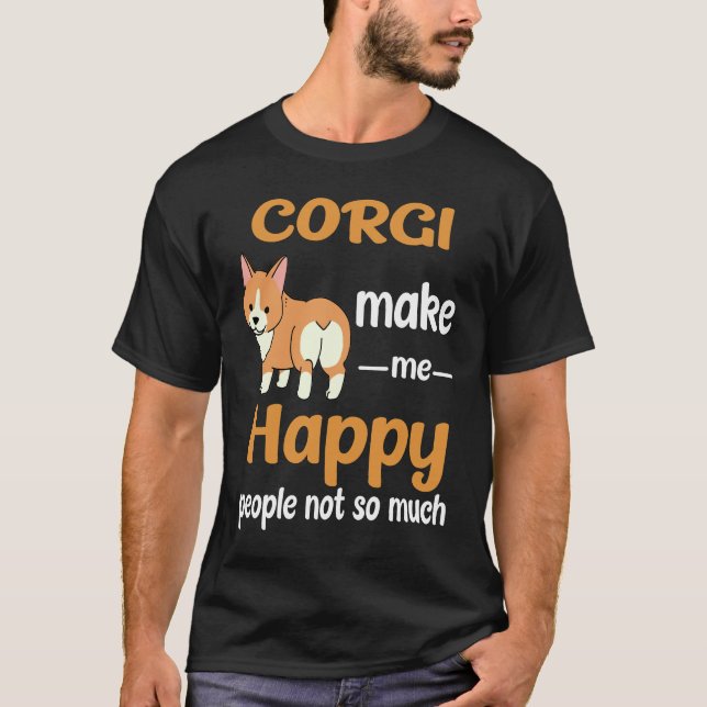 51 Corgi machen mich glücklich T-Shirt (Vorderseite)