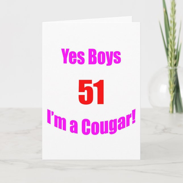 51 Cougar Birthday Karte (Vorderseite)