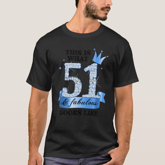 51 & Fabulous I Blue White Party Group Candid Phot T-Shirt (Vorderseite)