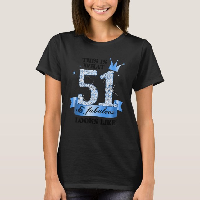 51 & Fabulous I Blue White Party Group Candid Phot T-Shirt (Vorderseite)