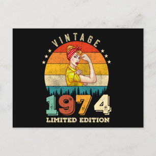 51. Geburtstag 1974 Vintage 51. Geburtstag Frauen Postkarte