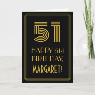 51. Geburtstag: Art Deco Inspiriert Look "51" & Na Karte