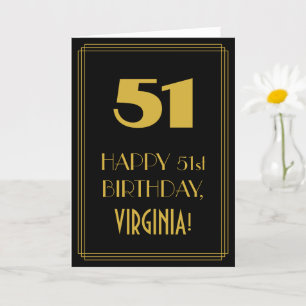 51. Geburtstag – Art Deco inspiriertes Aussehen "5 Karte