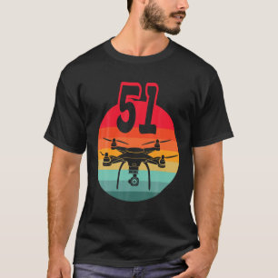 51. Geburtstag I Retro Remote Kontrolle Drohnen mi T-Shirt