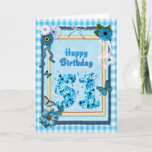 51. Geburtstag mit Scrapbook-Effekt Karte